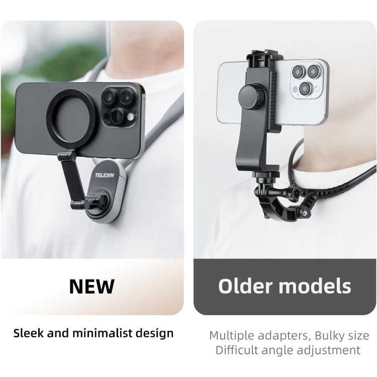TELESIN Magnetic Neck Mount Hands-Free Phone Holder Adjustable Lightweight Design 4 TELESIN Magnetic Neck Mount Hands-Free Phone Holder Adjustable Lightweight Design - Image 4