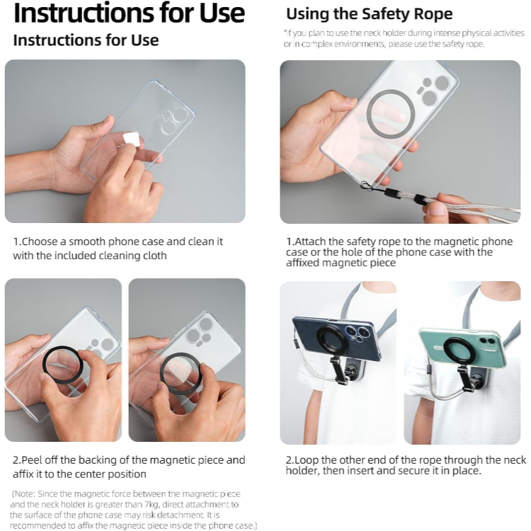 TELESIN Magnetic Neck Mount Hands-Free Phone Holder Adjustable Lightweight Design 7 TELESIN Magnetic Neck Mount Hands-Free Phone Holder Adjustable Lightweight Design - Image 7