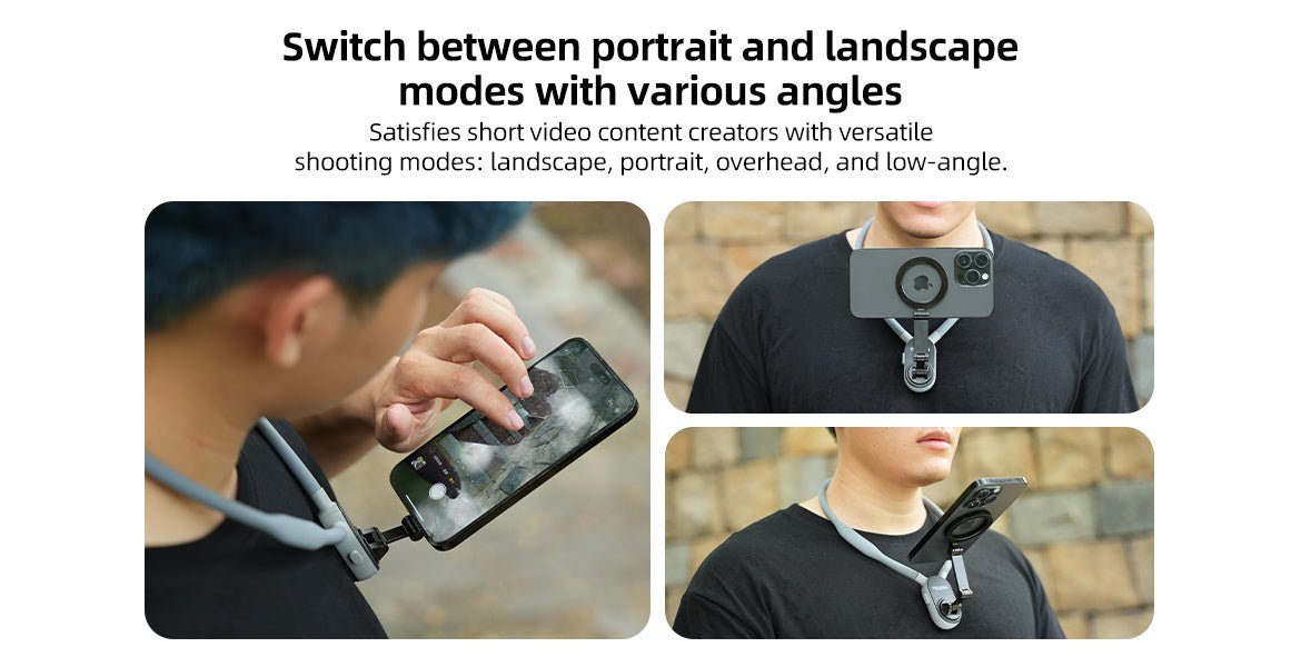 TELESIN Magnetic Neck Mount Hands-Free Phone Holder Adjustable Lightweight Design 16 TELESIN Magnetic Neck Mount for Phones 26 totot.ae