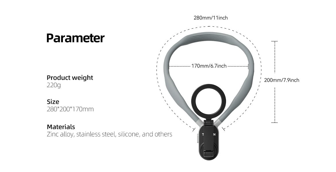 TELESIN Magnetic Neck Mount Hands-Free Phone Holder Adjustable Lightweight Design 23 TELESIN Magnetic Neck Mount for Phones 33 totot.ae