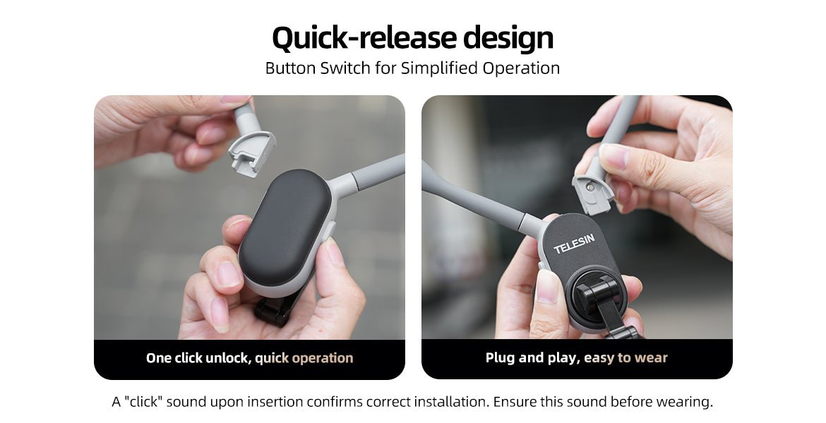 TELESIN Magnetic Neck Mount Hands-Free Phone Holder Adjustable Lightweight Design 18 TELESIN Magnetic Neck Mount for Phones 34 totot.ae