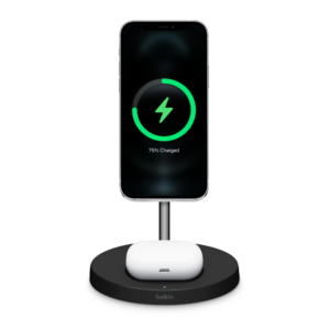 Belkin BOOST CHARGE PRO 2-in-1 Wireless Charger Stand with MagSafe, Black