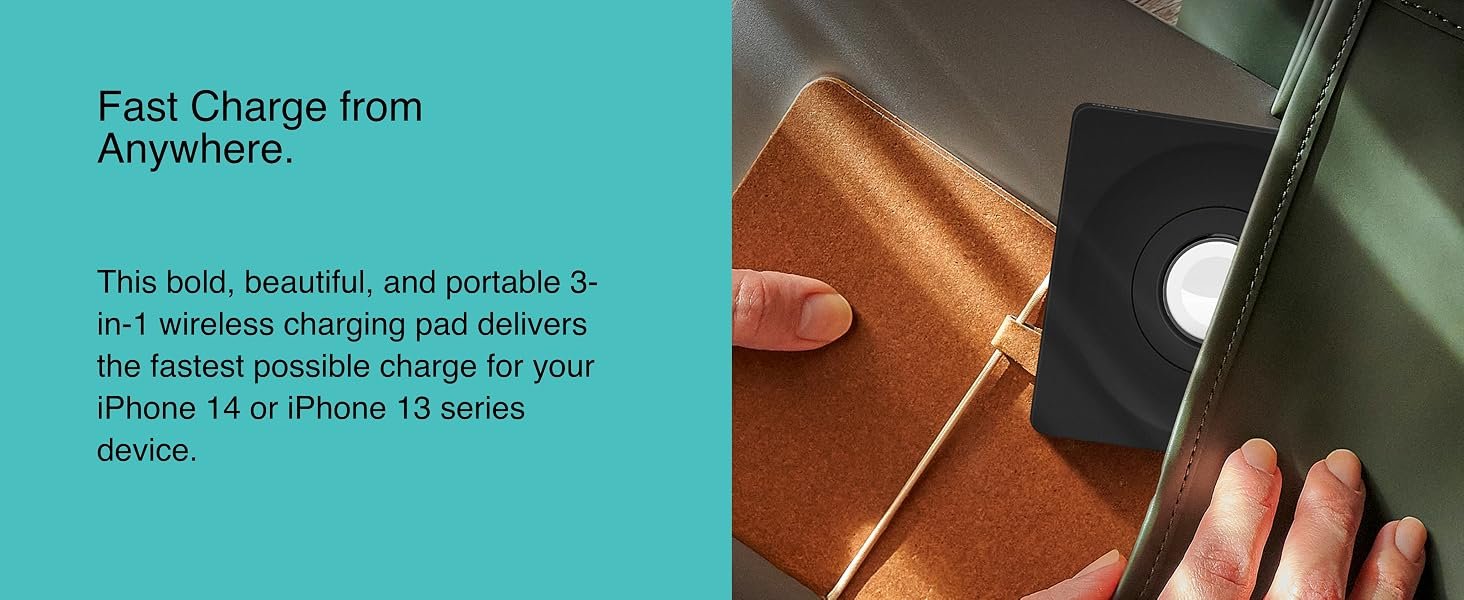 Belkin BOOSTCHARGE PRO 3-in-1 Wireless Charging Pad with MagSafe – Black | Fast Charging & Sleek Design 11 WIZ015/6/7