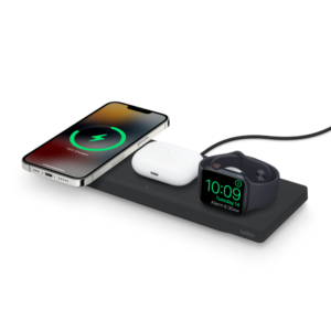 Belkin BOOSTCHARGE PRO 3-in-1 Wireless Charging Pad with MagSafe, Black
