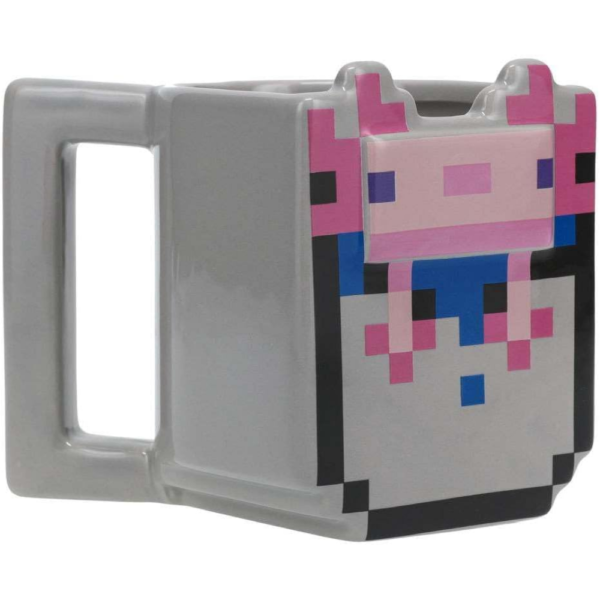 Paladone Bucket of Axolotl Mug 400ml, Official Minecraft Merchandise, Ceramic Coffee Cup, Gift for Gamers