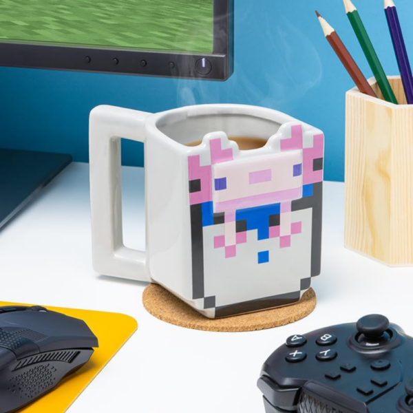 Paladone Bucket of Axolotl Mug 400ml, Official Minecraft Merchandise, Ceramic Coffee Cup, Gift for Gamers - Image 2