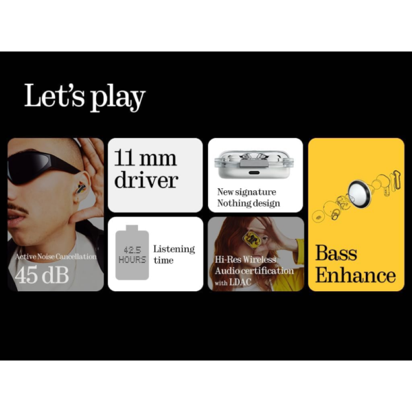 CMF Nothing Ear (a) Wireless Earbuds ChatGPT Integration 45dB Hybrid Noise Cancelling Hi-Res Audio Dual Connect 6 Mics 42.5H Playtime - Image 9