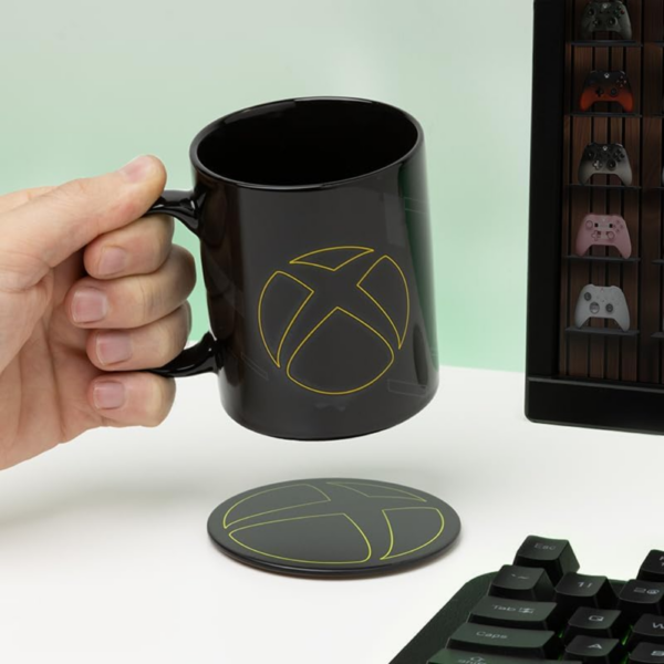 XBOX Mug and Metal Coaster Set, Officially Licensed Ceramic Mug with Cork-Backed Coaster, Gift for Gamers, 300ml - Image 6