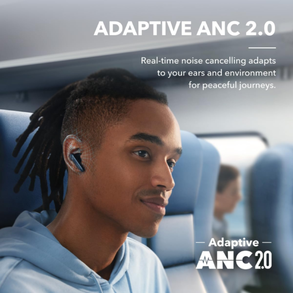 soundcore by Anker Liberty 4 NC Adaptive Noise Cancelling Earbuds, 98.5% Noise Reduction, Hi-Res Sound, 50H Battery, Wireless Charging, Bluetooth 5.3 - Image 9
