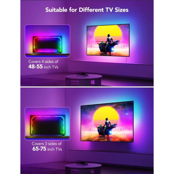 Govee RGBIC Neon TV Backlight for 45 to 55 Inch TVs, Customizable Ambient Lighting with App Control - Image 6