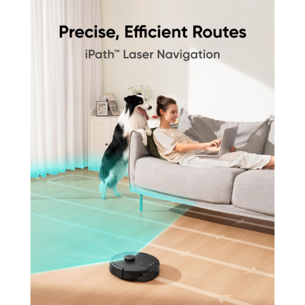 Eufy L60 Hybrid Robot Vacuum Cleaner with Mop, 5000Pa Suction, iPath Laser Navigation, Ideal for Hard Floors, Hair & Dust Removal - Image 3