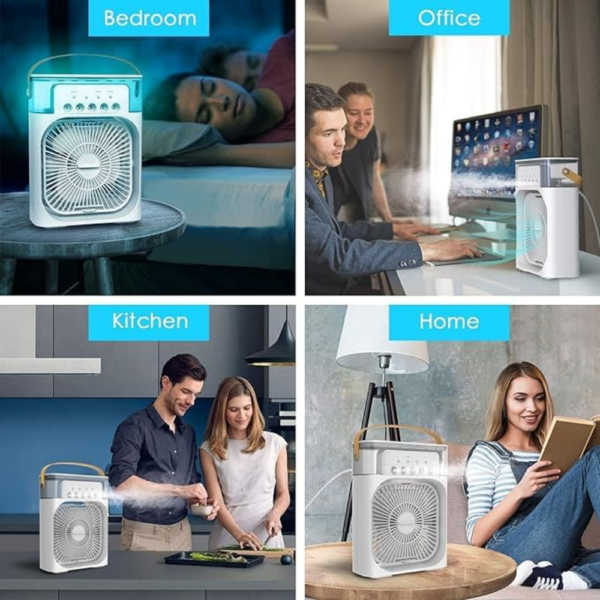 Portable Air Cooler Fan 3 in 1, Air Cooler Humidifier with USB Night Light, 3 Speeds Mini Portable Ac for Bedroom Home Office Room - Image 11
