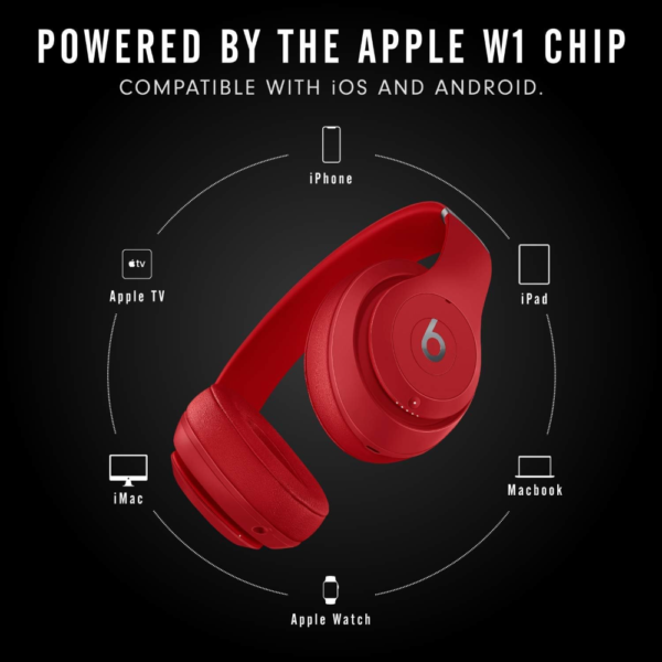 Beats Studio3 Wireless Noise Cancelling Over-Ear Headphones, Apple W1 Chip, Class 1 Bluetooth, 22H Battery Life, Built-In Mic, Red - Image 4
