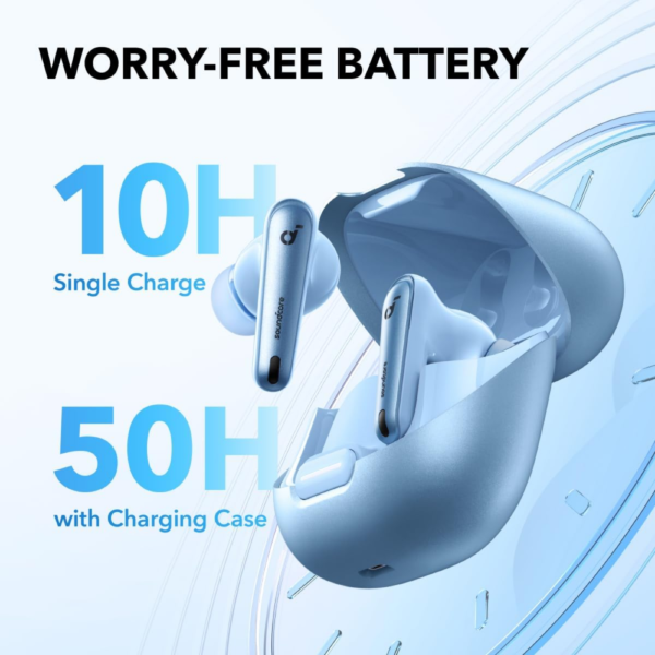 soundcore by Anker Liberty 4 NC Adaptive Noise Cancelling Earbuds, 98.5% Noise Reduction, Hi-Res Sound, 50H Battery, Wireless Charging, Bluetooth 5.3 - Image 17