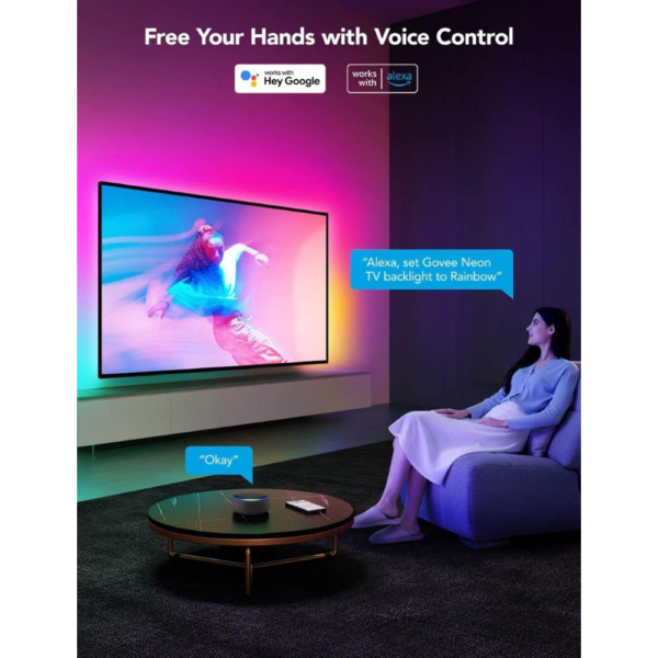 Govee RGBIC Neon TV Backlight for 45 to 55 Inch TVs, Customizable Ambient Lighting with App Control - Image 4