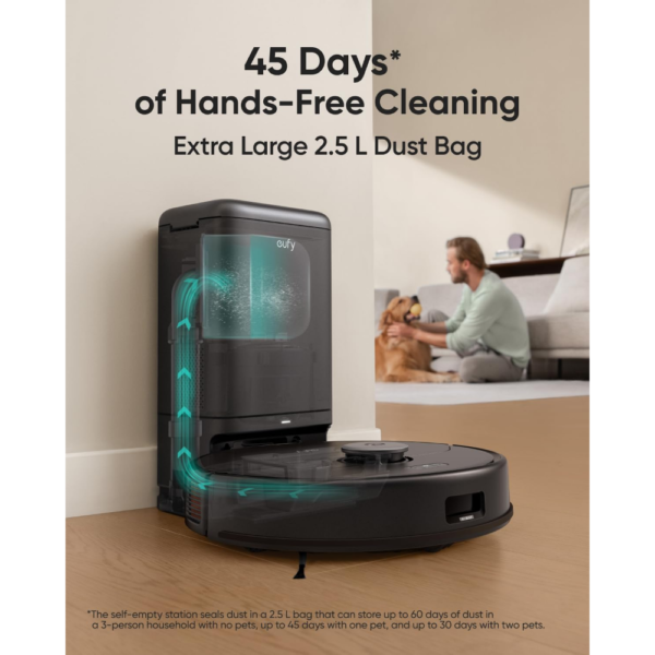 Anker Eufy Clean X8 Pro Robot Vacuum Cleaner with Mop, Self-Empty Station, 2× 4000Pa Suction, Laser Navigation, Detangling Brush, Ideal for Pet Hair - Image 3