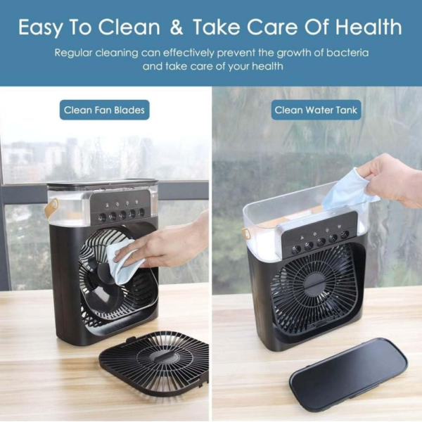 Portable Air Cooler Fan 3 in 1, Air Cooler Humidifier with USB Night Light, 3 Speeds Mini Portable Ac for Bedroom Home Office Room - Image 2