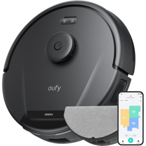 Eufy L60 Hybrid Robot Vacuum Cleaner with Mop, 5000Pa Suction, iPath Laser Navigation, Ideal for Hard Floors, Hair & Dust Removal