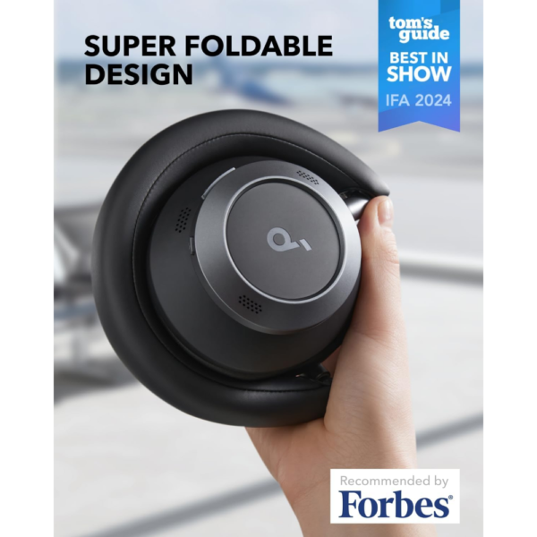 Anker Soundcore Space One Pro Noise Cancelling Headphones, Hi-Res LDAC Audio, 60H Battery, Fast Charging, Foldable Design, Comfortable Fit - Image 2