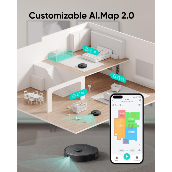 Anker Eufy Clean X8 Pro Robot Vacuum Cleaner with Mop, Self-Empty Station, 2× 4000Pa Suction, Laser Navigation, Detangling Brush, Ideal for Pet Hair - Image 5