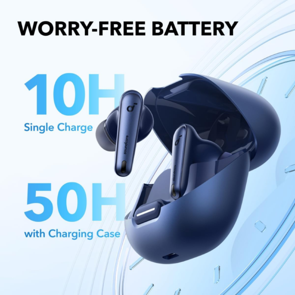 soundcore by Anker Liberty 4 NC Adaptive Noise Cancelling Earbuds, 98.5% Noise Reduction, Hi-Res Sound, 50H Battery, Wireless Charging, Bluetooth 5.3 - Image 11