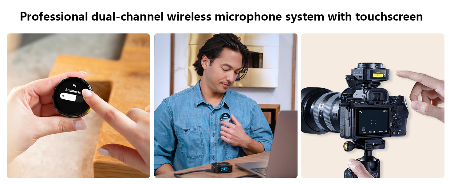 Saramonic BlinkMe B2 Wireless Lavalier Microphone 2.4GHz Touchscreen 2-Channel 100m Range Clip-On Mics for iPhone Android Camera Laptop YouTube TikTok Vlog 12 Saramonic BlinkMe B2 2.4GHz Wireless Smart Microphone With Touchscreen
