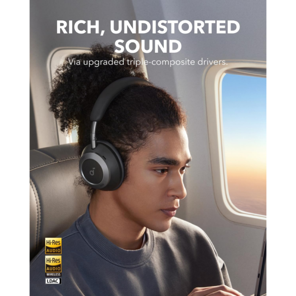 Anker Soundcore Space One Pro Noise Cancelling Headphones, Hi-Res LDAC Audio, 60H Battery, Fast Charging, Foldable Design, Comfortable Fit - Image 4