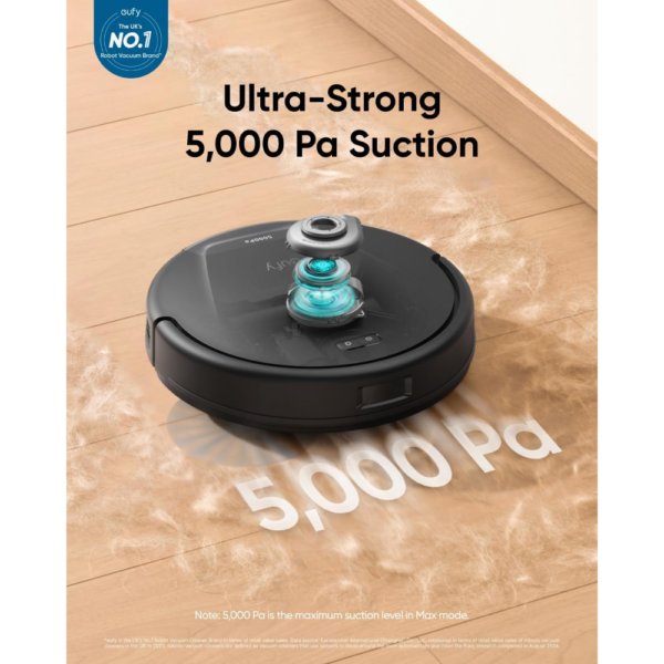 Eufy L60 Hybrid Robot Vacuum Cleaner with Mop, 5000Pa Suction, iPath Laser Navigation, Ideal for Hard Floors, Hair & Dust Removal - Image 2