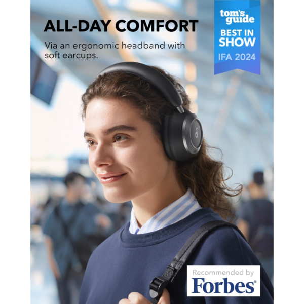 Anker Soundcore Space One Pro Noise Cancelling Headphones, Hi-Res LDAC Audio, 60H Battery, Fast Charging, Foldable Design, Comfortable Fit - Image 6