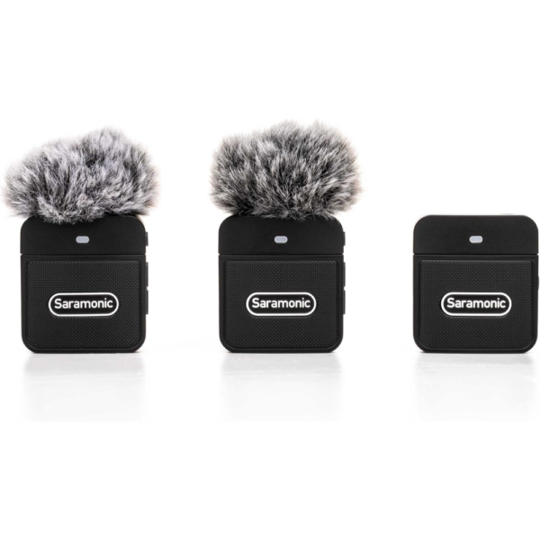 Saramonic Blink 100 B2 TX+TX+RX Wireless Microphone System 2-Person 2.4GHz Clip-On Dual Receiver TRS & TRRS Cables for Cameras Mobile