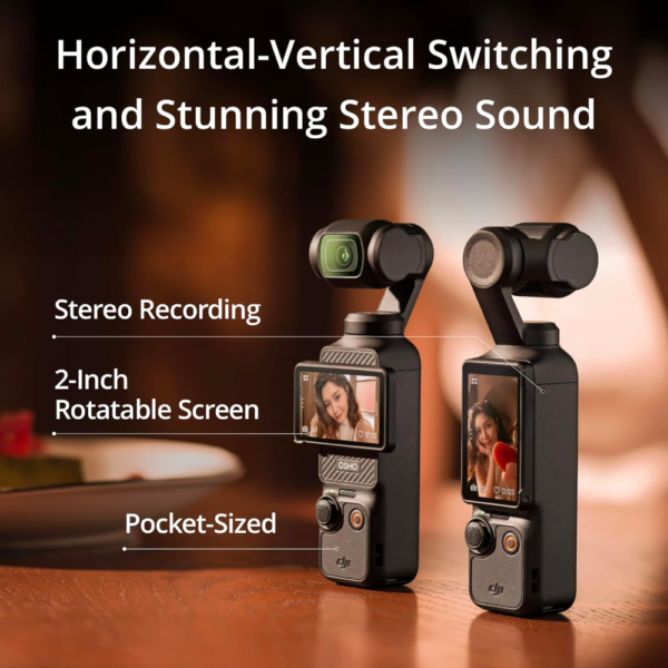 DJI Osmo Pocket 3, 1" CMOS Vlogging Camera with 4K/120fps Video, 3-Axis Stabilization, Face & Object Tracking, 2" Rotatable Touchscreen - Image 4