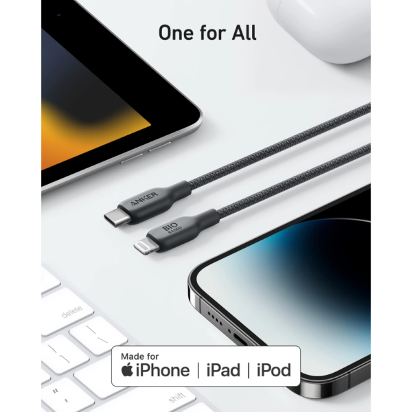 Anker USB-C to Lightning Cable 541, Bio-Braided 3ft