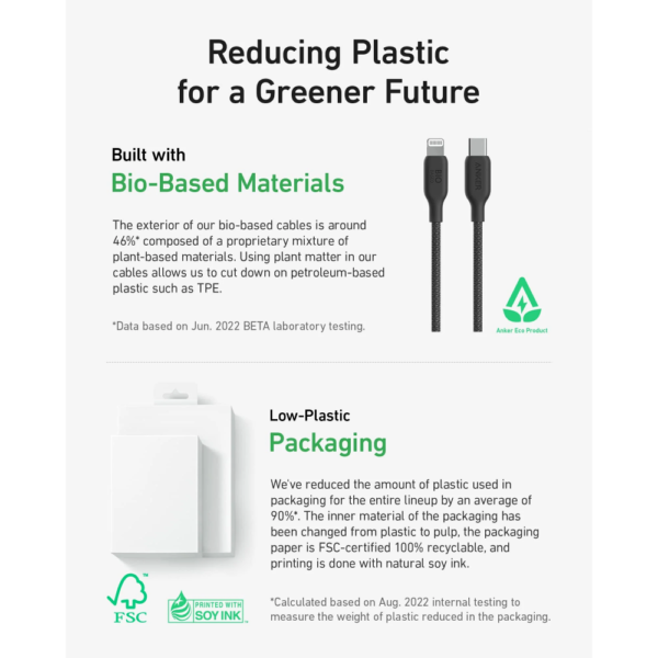 Anker USB-C to Lightning Cable 541, Bio-Braided 3ft