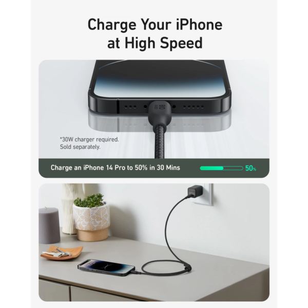 Anker USB-C to Lightning Cable 541, Bio-Braided 3ft