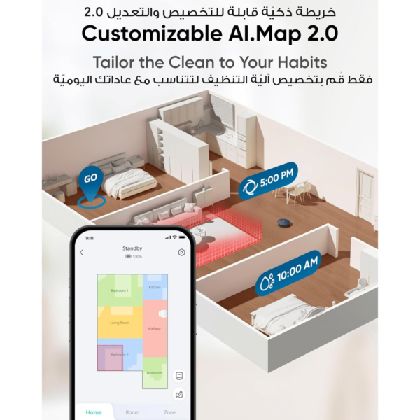 Eufy X10 Pro Omni Robot Vacuum & Mop, 8000Pa Suction, Dual Mops, Auto-Lift, AI Obstacle Avoidance, Self-Emptying & Refilling - Image 5