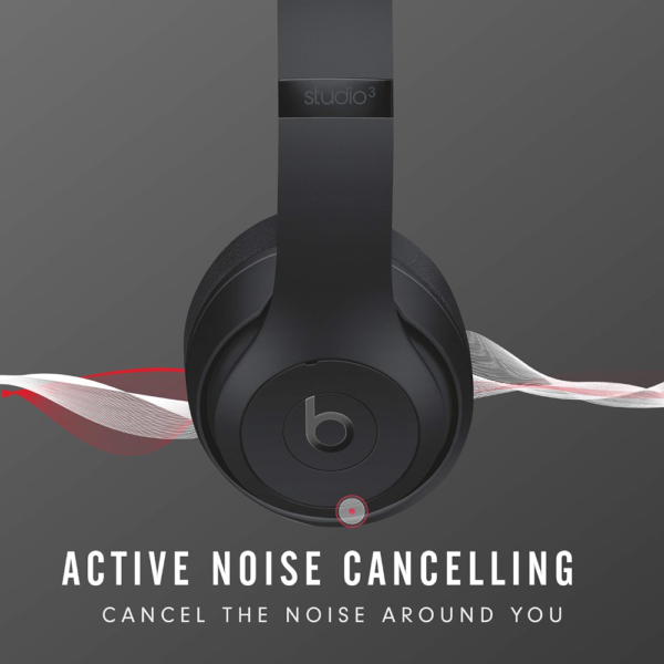 Beats Studio3 Wireless Noise Cancelling Over-Ear Headphones, Apple W1 Chip, Class 1 Bluetooth, 22H Battery Life, Built-In Mic, Matte Black - Image 6