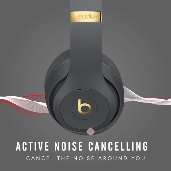 Beats Studio3 Wireless Noise Cancelling Over-Ear Headphones, Apple W1 Chip, Class 1 Bluetooth, 22H Battery Life, Built-In Mic, Shadow Gray - Image 6