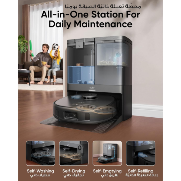 Eufy X10 Pro Omni Robot Vacuum & Mop, 8000Pa Suction, Dual Mops, Auto-Lift, AI Obstacle Avoidance, Self-Emptying & Refilling - Image 2