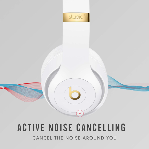 Beats Studio3 Wireless Noise Cancelling Over-Ear Headphones, Apple W1 Chip, Class 1 Bluetooth, 22H Battery Life, Built-In Mic, White - Image 6