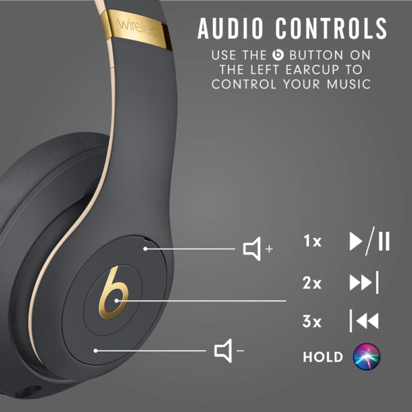 Beats Studio3 Wireless Noise Cancelling Over-Ear Headphones, Apple W1 Chip, Class 1 Bluetooth, 22H Battery Life, Built-In Mic, Shadow Gray - Image 8