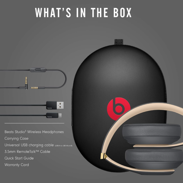 Beats Studio3 Wireless Noise Cancelling Over-Ear Headphones, Apple W1 Chip, Class 1 Bluetooth, 22H Battery Life, Built-In Mic, Shadow Gray - Image 10
