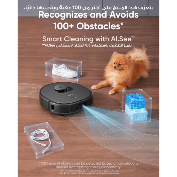 Eufy X10 Pro Omni Robot Vacuum & Mop, 8000Pa Suction, Dual Mops, Auto-Lift, AI Obstacle Avoidance, Self-Emptying & Refilling - Image 3