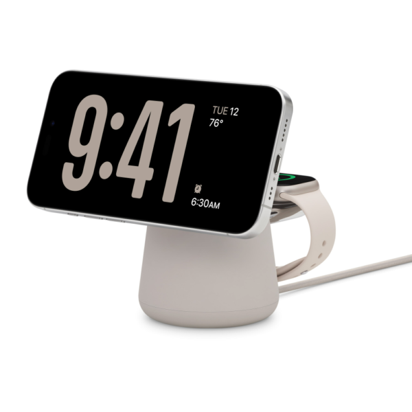 Belkin BOOSTCHARGE PRO 2-in-1 MagSafe Wireless Charging Dock – Fast Charging for iPhone & AirPods, Sand
