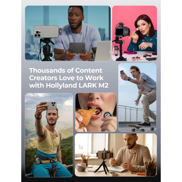 Hollyland LARK M2 Wireless Lavalier Microphone (2TX+3RX), 1000ft Range, 40H Battery, Compatible with Camera, iPhone, Android - Image 3