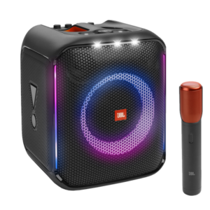 JBL Partybox Encore Portable Party Speaker with Wireless Mic, 100W Sound, Dynamic Light Show, IPX4 Splashproof, 10H Playtime, Multisource Playback, Black