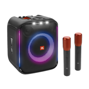JBL Partybox Encore Portable Party Speaker with 2 Wireless Mics, 100W Sound, Dynamic Light Show, IPX4 Splashproof, 10H Playtime, Multisource Playback, Black