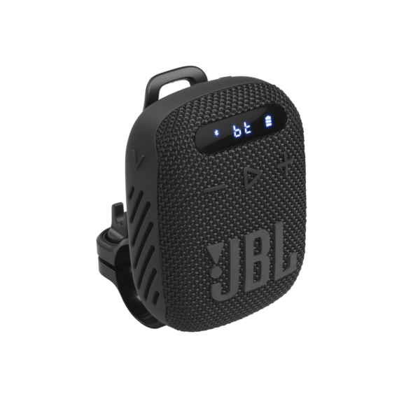 JBL Wind 3 Bluetooth Handlebar Speaker, Portable Waterproof Speaker for Bikes and Scooters, Black
