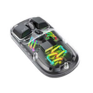 Porodo Transparent Mouse 2.4G and Bluetooth Dual Mode Black