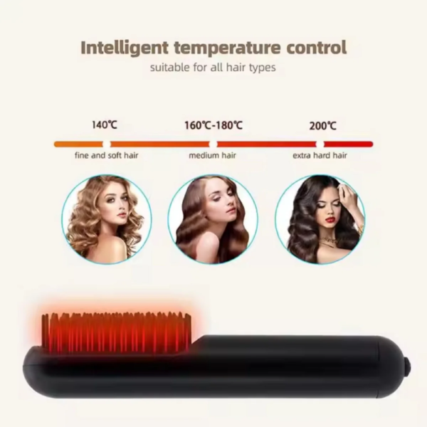 Buy Wireless Hair Straightening Comb 35W XWS-890, Portable Black Hair Styling Tool - Image 3