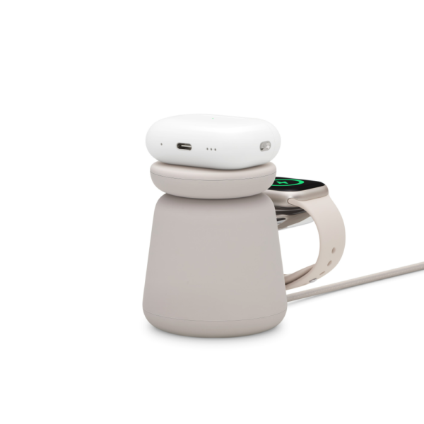 Belkin BOOSTCHARGE PRO 2-in-1 MagSafe Wireless Charging Dock – Fast Charging for iPhone & AirPods, Sand